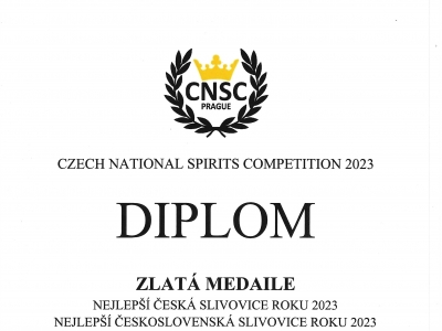 Slivovice roku 2023 - zlatá